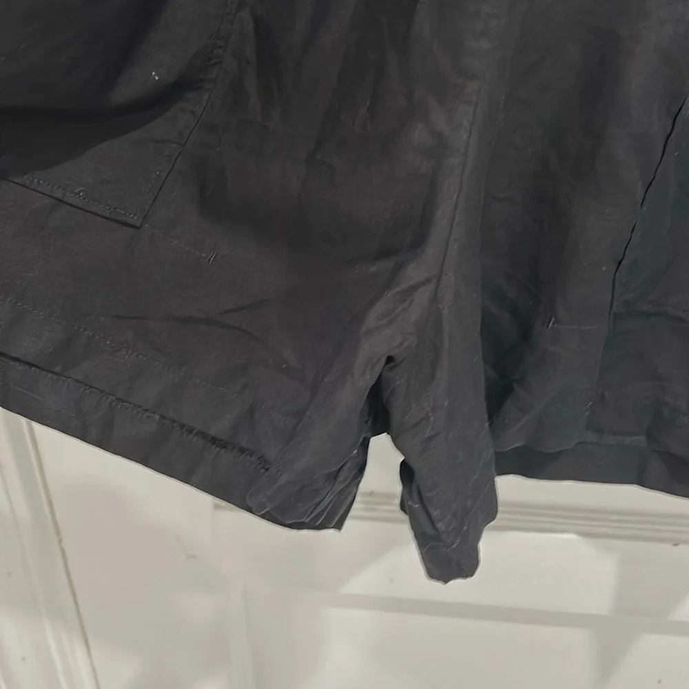 COS Linen Lyocell Belted V Neck Romper Playsuit in Black - Size 12
